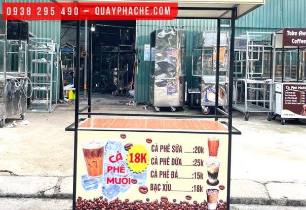 XE CAFE PHA MÁY INOX 1M4x60x1M95